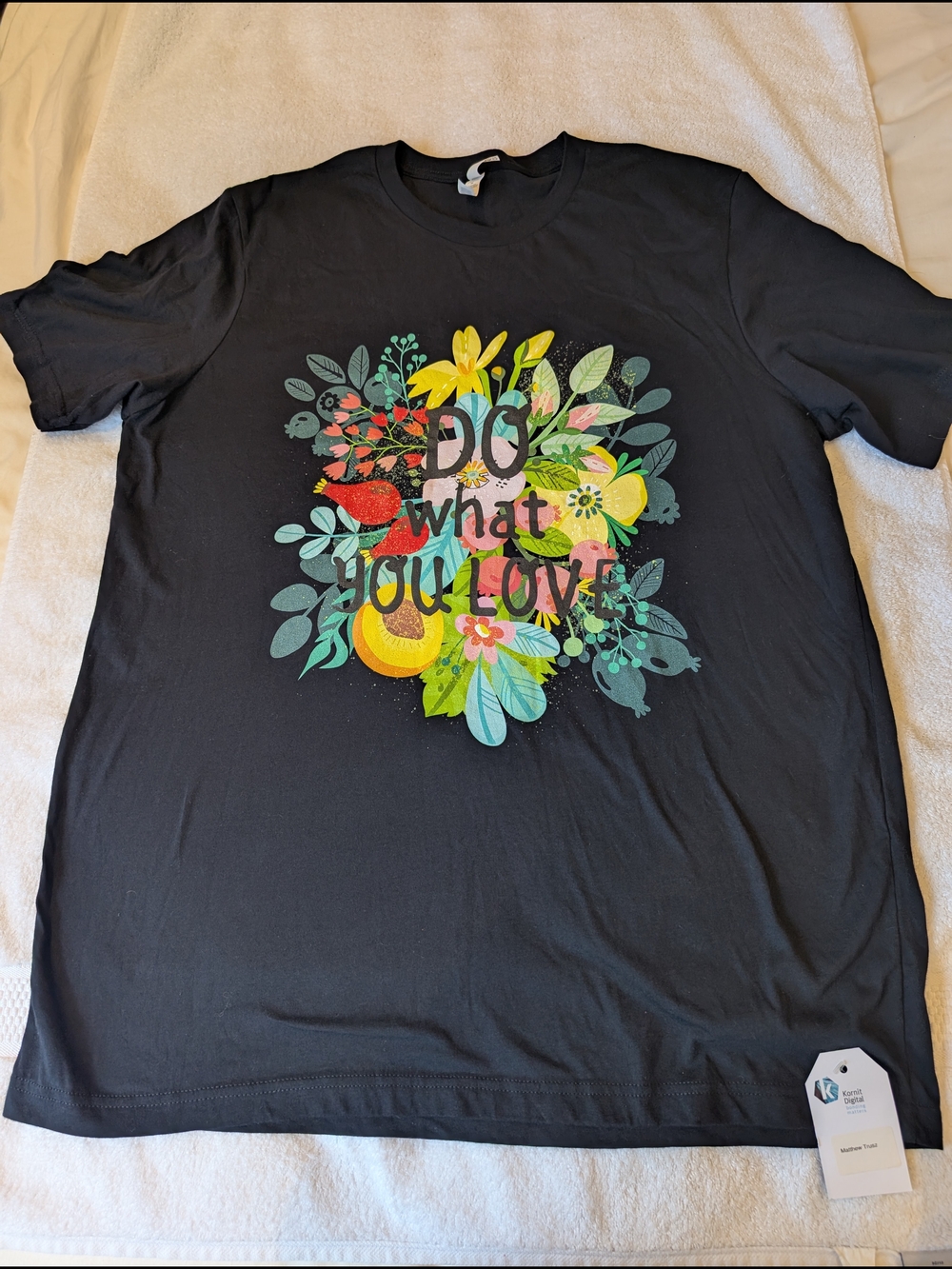Bella Canvas Floral Graphic Tee Black Do What You Love Motivational T-Shirt